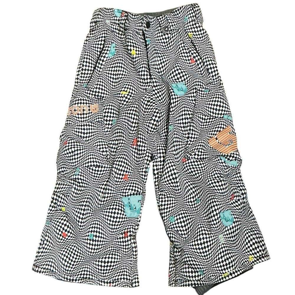 Burton Dryride snowboard ski pants featuring geometric pixel pattern - Picture 1 of 11